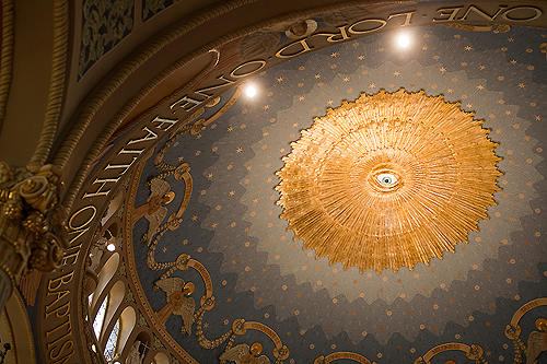 detail of ceiling at historic Saint James Church in Louisville